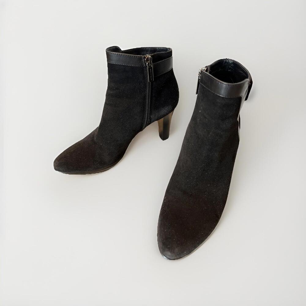 AQUATALIA LADIES BLACK SUEDE ANKLE BOOTS SIZE 6.5 MADE IN ITALY RP$495